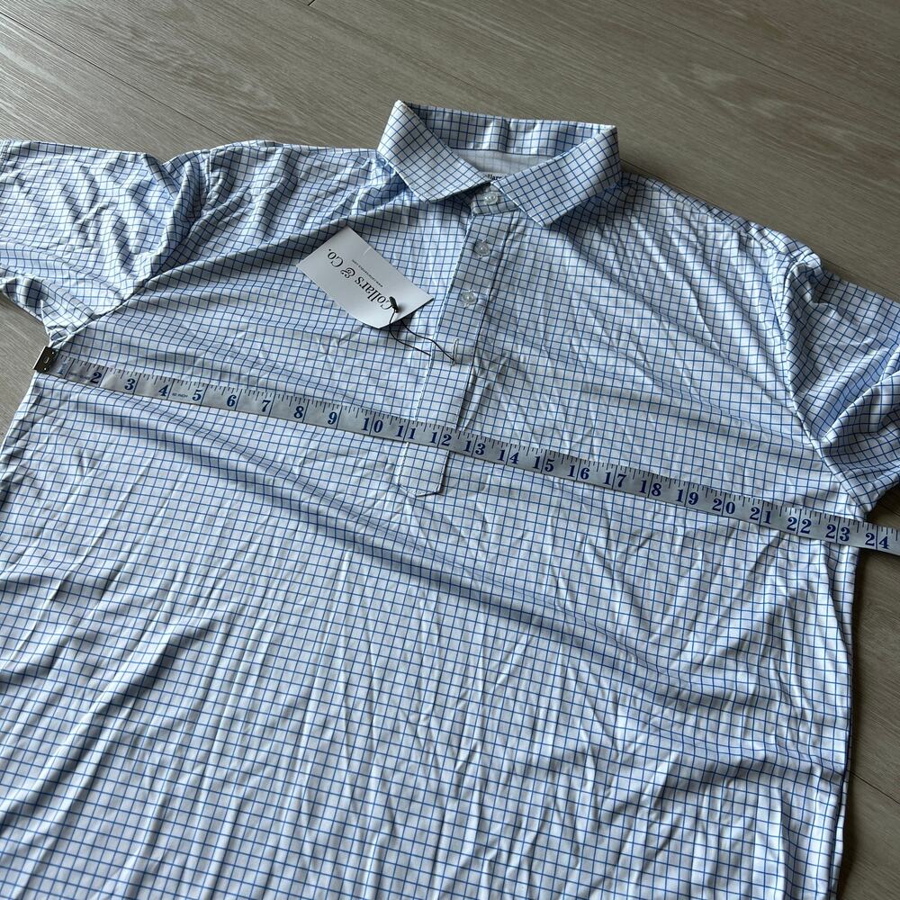 Collars & Co Flawed Mens XL Tall Blue White Square FLAWS Read - Picture 5 of 16